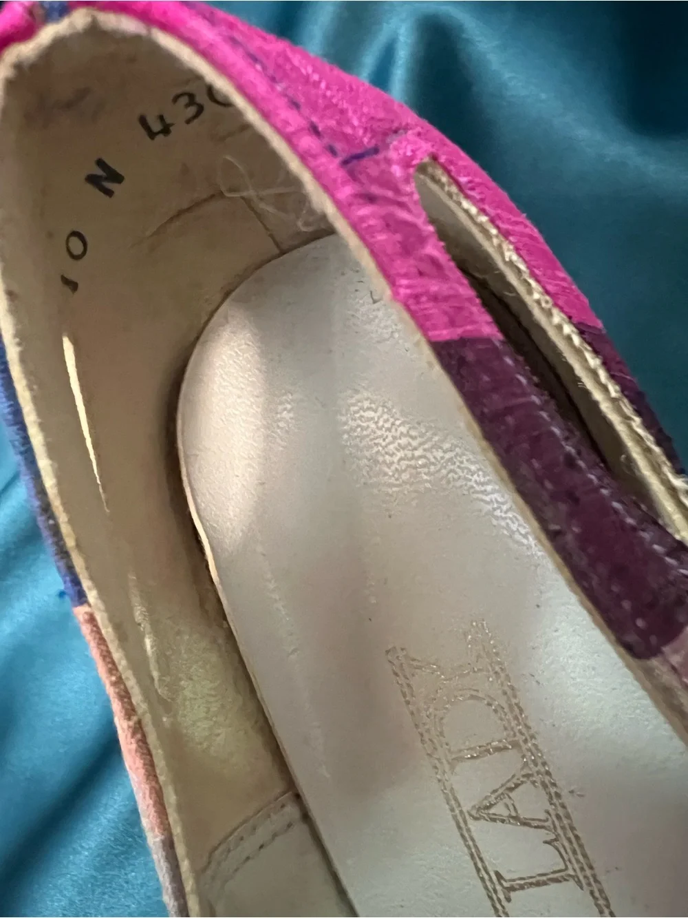 First Lady 10 N Beautiful raw silk material in peep Toe Heels in Pink & Purple